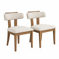 Esszimmerstühle Set aus Eiche und Polyester Beige 2er-Set