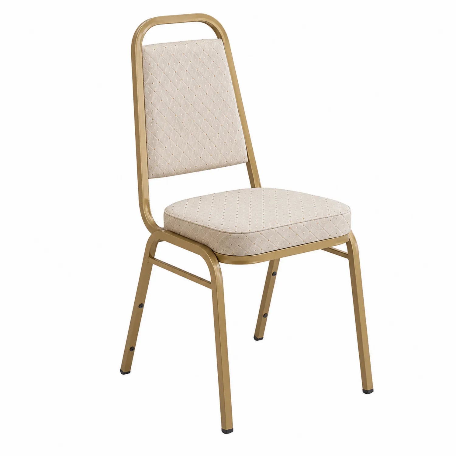 Stuhl Metallrahmen Stoffpolsterung Beige