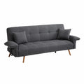 3-Sitzer Sofa Stoff Dunkelgrau mit Kissen
