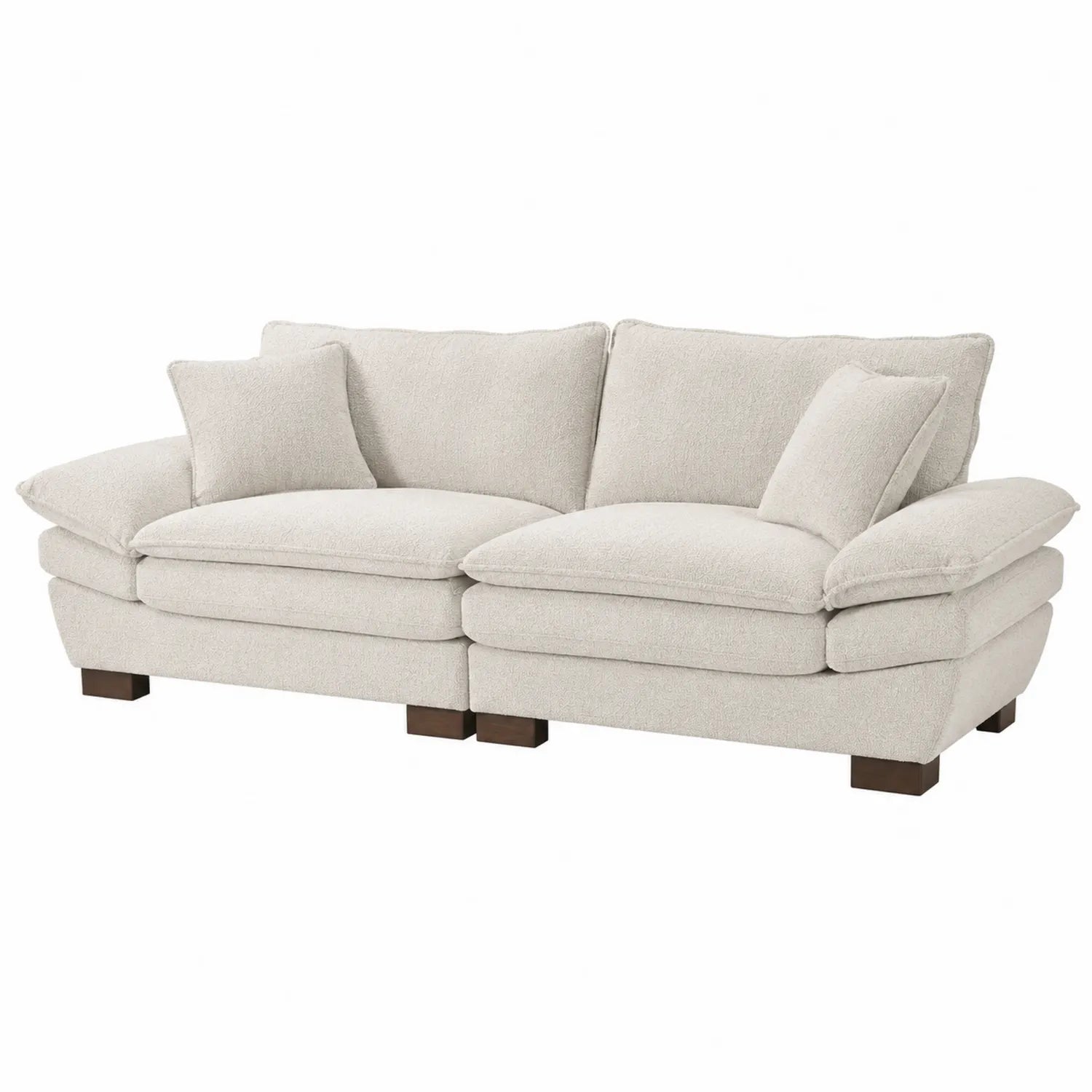 Zweisitzer Sofa Bouclé Beige 220x95x88 cm