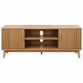 TV-Schrank Eichenholz mit Türen und Regalen 120cm