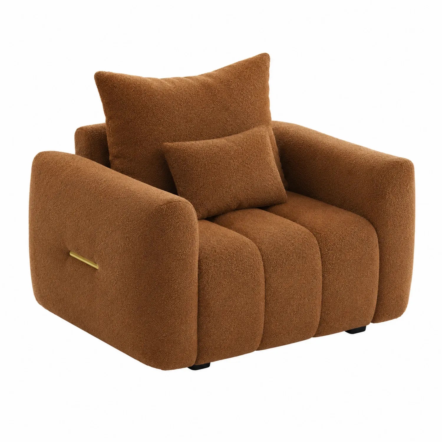 Sessel Bouclé Stoff Braun 100x95x85cm