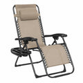 Klappbarer Stuhl aus Stahl und Textil Beige