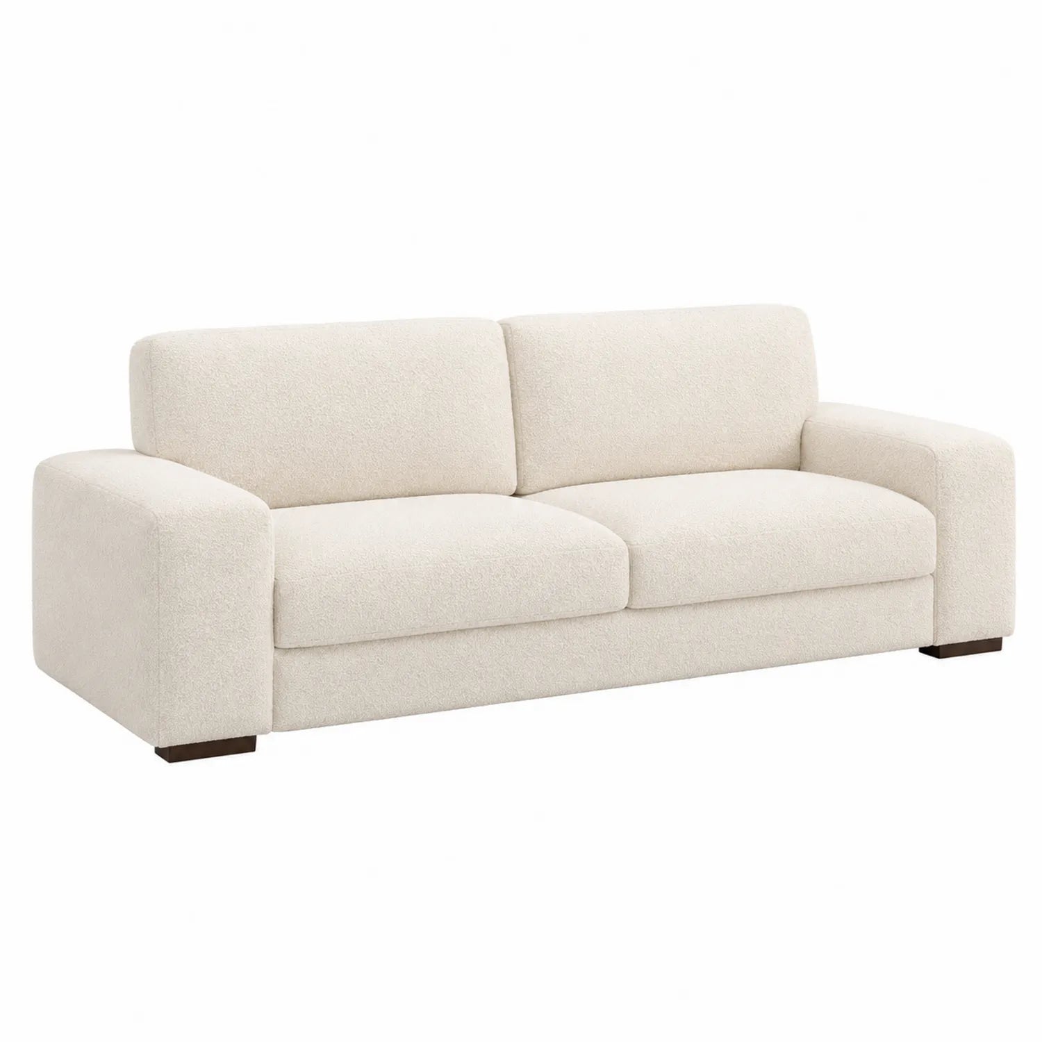 3-Sitzer Sofa Bouclé-Stoff Cremeweiß 210x90x85 cm