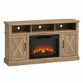 Holz TV-Schrank mit Elektrischem Kamin